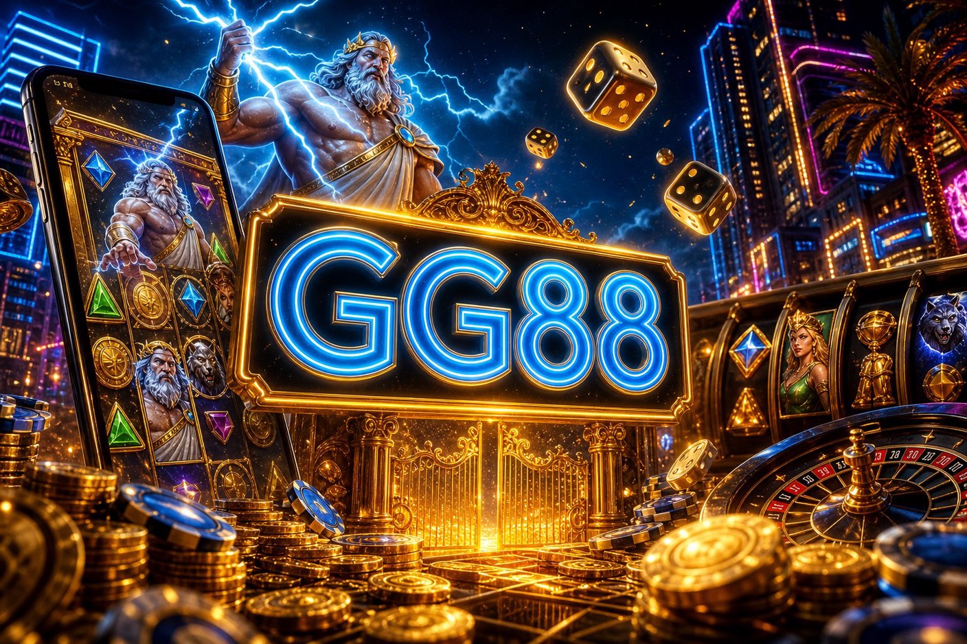 Giao diện trang chủ gg88aa.com với các danh mục trò chơi và khu vực ưu đãi tân thủ